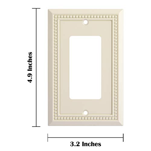 Image of Henne Bery Sunken Pearls Heavy Duty Decorative Wall Plate Switch Plate Outlet Cover (Single Decorator, 3 Pack, Light Almond)
