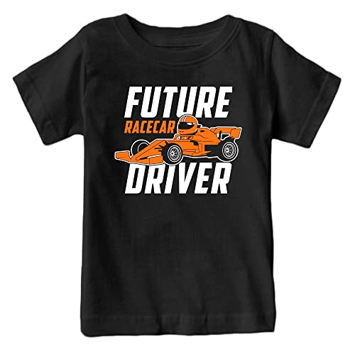 Xtreme Apparrel UK - Future Race Car Driver Open Wheel Racing Kid's Fan T-Shirt (Black Shirt, 4T)
