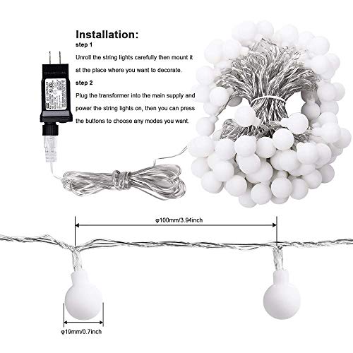 Lyhope Globe String Lights, 100 Led 33Ft Pastel Lights 8 Lighting Modes With Timer, Ul Listed 30V Low Voltage Decorative String Lights For Easter, Patio, Garden, Indoor Decorations (Multi-Color) #TOP6