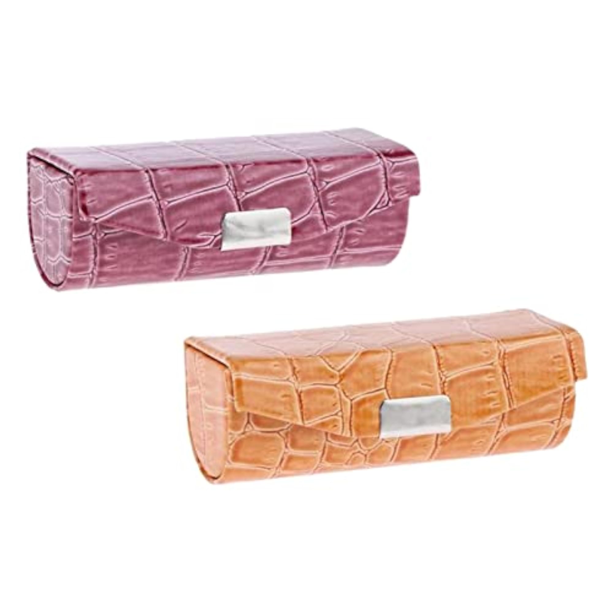 2 Colors Women PU Leather Lipstick Case with Mirror