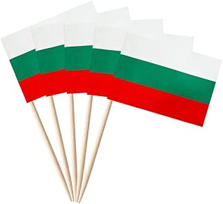 stidsds 100 Pcs Bulgaria Flag Bulgaria Toothpick Flags Mini Small Bulgaria Cupcake Toppers Stick Flags Banner Party Cocktail Fruit Decoration