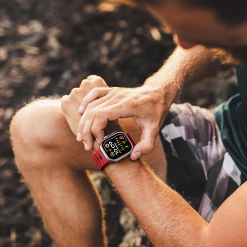 Pulseiras esportivas masculinas compatíveis com Apple Watch Ultra 2/Ultra, pulseira de silicone para