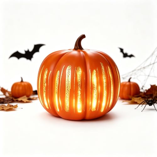 Halloween Pumpkin Night Light Starry Night Resin Illuminated Decor (1 Pcs) - image 1