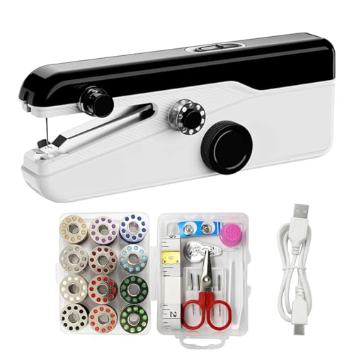 Handheld Sewing Machine, Heavy Duty Mini Sewing Machine 2-Speed 2...