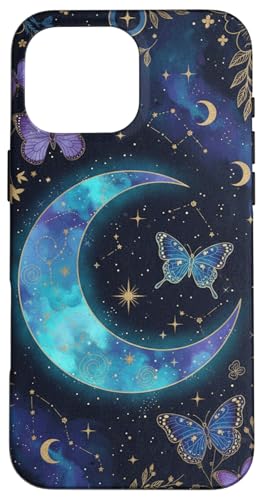Moon Butterfly Astrology Hippie Witchy Floral Aesthetic �X�}�z�P�[�X iPhone 16 Pro Max �p