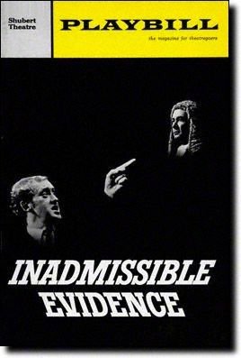 INADMISSIBLE EVIDENCE - PLAYBILL - JANUARY 1966... 1131759583 Book Cover