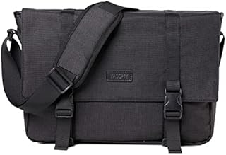 VASCHY Messenger Bag, Lightweight Man Bag 14 inch Laptop Shoulder Bag Water Resistant Briefcase Work Bag with Padded Shoulder Strap and Laptop Sleeve for Women for Business College Travel (Black)