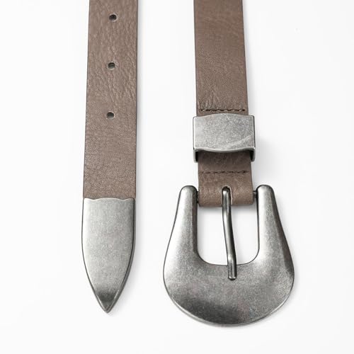 Women's Belt with Vintage Silver Buckle - Adjustable Faux Leather Belt for Jeans/Dresses, Fashion Gift for Women3