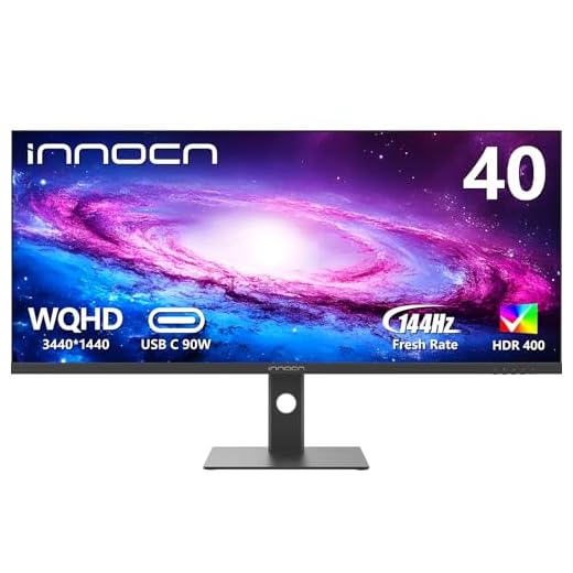 INNOCN 40C1R Ultrawide Monitor 40" WQHD 3440 x 1440p 144Hz FreeSync Premium HDR400 21:9 Computer Display 95% DCI-P3 500Nits IPS USB Type-C HDMI Tilt/Height Adjustable, Mountable