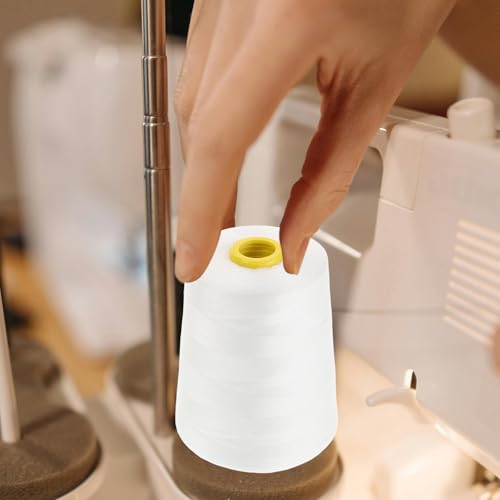 Hilo de máquina de coser de algodón JOYOFREELY 5000 yd blanco para quilting y bordado miniatura 6