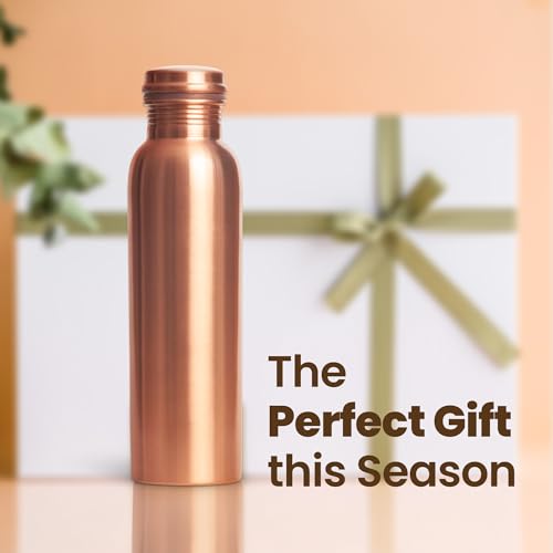 Otiem 100% Copper Water Bottle for Drinking Water, 34 Oz Smooth Finish – Stay Hydrated and Enjoy Ayurvedic Benefits – Leak-Proof, Temperature Retention, Eco-Friendly Design – Durable Copper Bottle