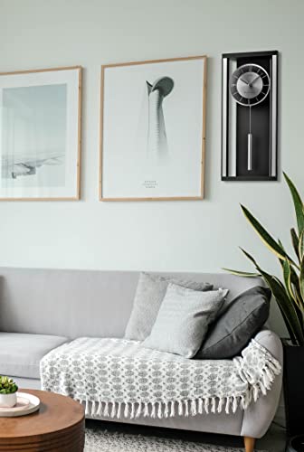 Seiko Modern Noir Wall Clock With Pendulum And Dual Chimes #TOP4