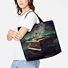 VstaDank Reusable Grocery Bags Lightweight Dream Music Box Tote Bags for Women Shoulder Bag Fashion Washable Shopping Bag Large Casual Tote Handbag for Work Travel Shopping #1