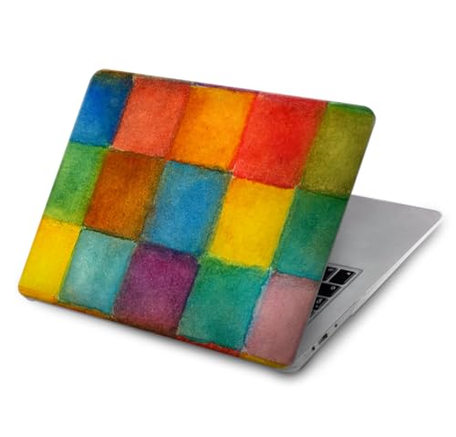 Housse MacBook Pro 14 M1 M2 M3 M4 M5 motif carreaux aquarelle protectrice A2442