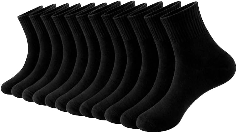 Ankle Socks for Women Men Sport Solid Color Socks for Athletic Running 6/12 Pairs Size 6-10