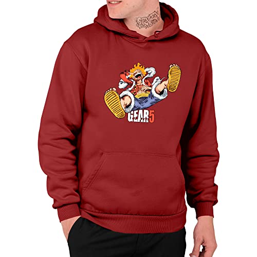 Moletom Basica Anime One Piece Luffy Gear 5 laughing rindo Cor:Bordô;Tamanho:M