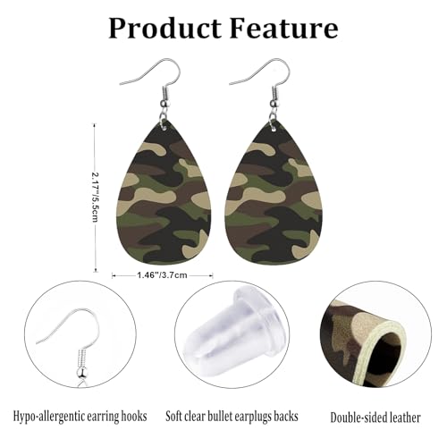 Leather Earrings Daily Styles Collection | Lightweight Hypoallergenic Design for Women, Trendy Geometric & Floral Patterns, Versatile for Casual & Office Wear3