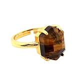 Anillo Ajustable, 1 Anillo De Cristal Natural Para Mujer, Banda Para El Pulgar Ajustable, Anillo Hexagonal De Gema De Cuatro Puntas, Hecho A Mano, Joyería Espiritual De 7 Chakras, Regalos Para Mujere