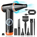 DOWYLIK Compressed Air Duster - 150000RPM Brushless Motor, Mini Air Blower for PC Cleaning Kit, Canned Air Duster for Computers, Rechargeable & Portable Compressed Air for Electronics