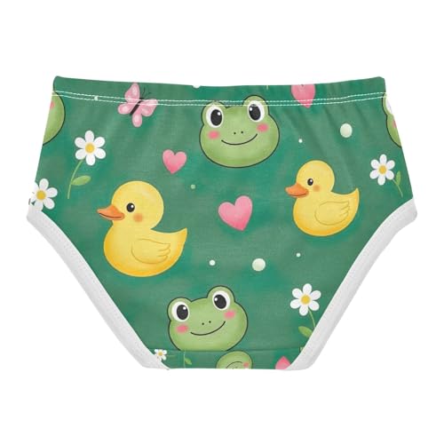 Cute Green Frog Underwear for Girls, Toddler Girl Briefs, Girls' Cotton Brief Underwear, 2–8 Years2