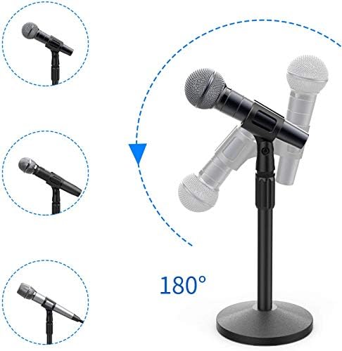 Stojak na mikrofon, stojak na mikrofon Ohuhu, regulowany stojak na mikrofon z regulowanym klipsem 180°, metalowy adapter 5/8" męski do 3/8" żeński adapter kompatybilny z Blue Yeti Snowball i innymi mikrofonami
