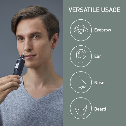 Panasonic ER-GN300-K503 Nose Hair Trimmer For Men, Premium Electric Shaver, Nose, Ear and Eyebrow Trimmer, Waterproof, Battery Operated, Black