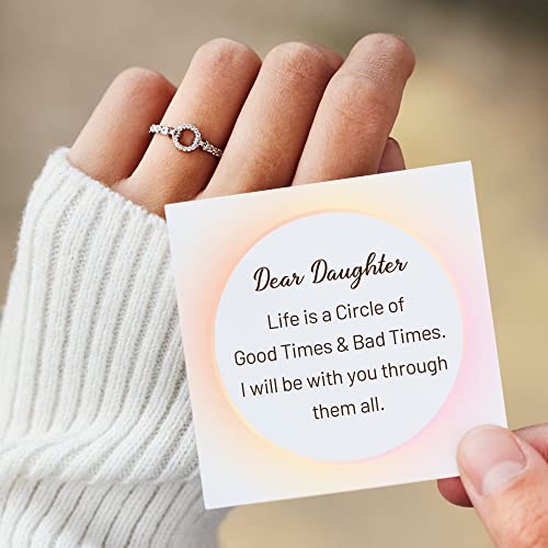 Storyjewellery Daughter Ring, Daughter Gift, 925 Sterling Silver Rings For Daughter, Circle Ring For Daughte, Pavé Open Circle Ring For Daughter, Gifts For Daughter (Us Size 07) #TOP1