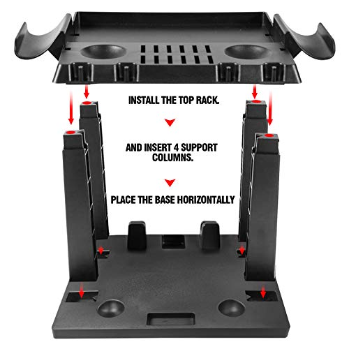 Infurider Multifunctional Storage Stand For Nintendo Switch Tower Holder Bracket For Nintendo Switch Dock Joy-Con Grip 2 Pro Controllers 2 Joy-Con Straps 4 Joy-Cons 12 Game Cards And 2 Poke Balls #TOP2