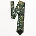 Alizeal Mens 3.15inches Flower Patterned Tie with Floral Printed Pocket Square, Green+Yellow