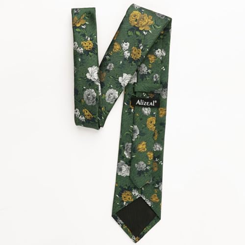Image of Alizeal Mens 3.15'' Colorful Flower Pattern and handkerchief Necktie Set