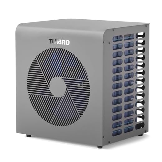 TURBRO 6.000 W DC-Inverter Wärmepumpe für Schwimmbecken, Elektrischer Poolheizer für Übererdpools und Spas bis 20 m³, Titan-Wärmetauscher, Bis zu 9,38 COP, IPX4 Wassergeschützt, 220-240V, Beluga B21V