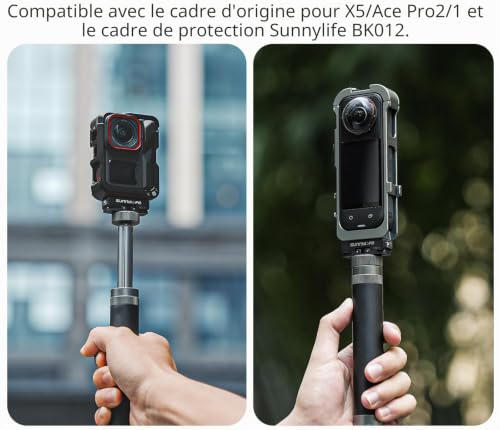 YUULNMOP Adaptateur magnétique à dégagement rapide compatible avec Insta360 X5/Ace Pro/Ace Pro2/1, base magnétique avec vis de 6,35 mm et support pliable à double griffe double interface pour – vue 8