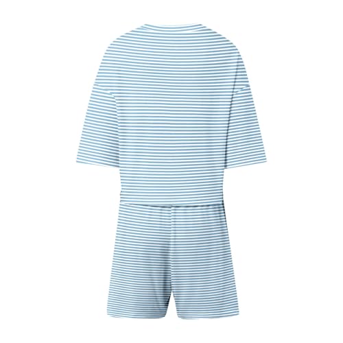 Short d'été femme confortable rayé en maille extensible et douce - 3