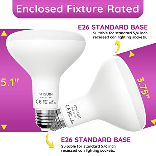 Bright Smart Light Bulbs 13W 100W Equivalent 1300 Lumens 2700K-6500K Tunable Br30 Wifi Color Changing Light Bulb Works With Alexa Google,Recessed Alexa Light Bulb,Dimmable Flood Smart Bulb,4 Pack #TOP6