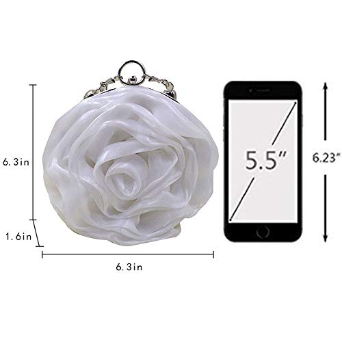 Image of Buddy Women Rose Shaped Clutch Soft Satin Wristlet Handbag Wedding Party Purse