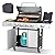 GIODIR 4-Burner Gas BBQ Grill with Cover, Silver Stainless Steel Barbecue Gas Grill with Side Burner and Bottle Opener for Outdoor Patio Garden Picnic Backyard Cooking, 50,000BTU, Silver