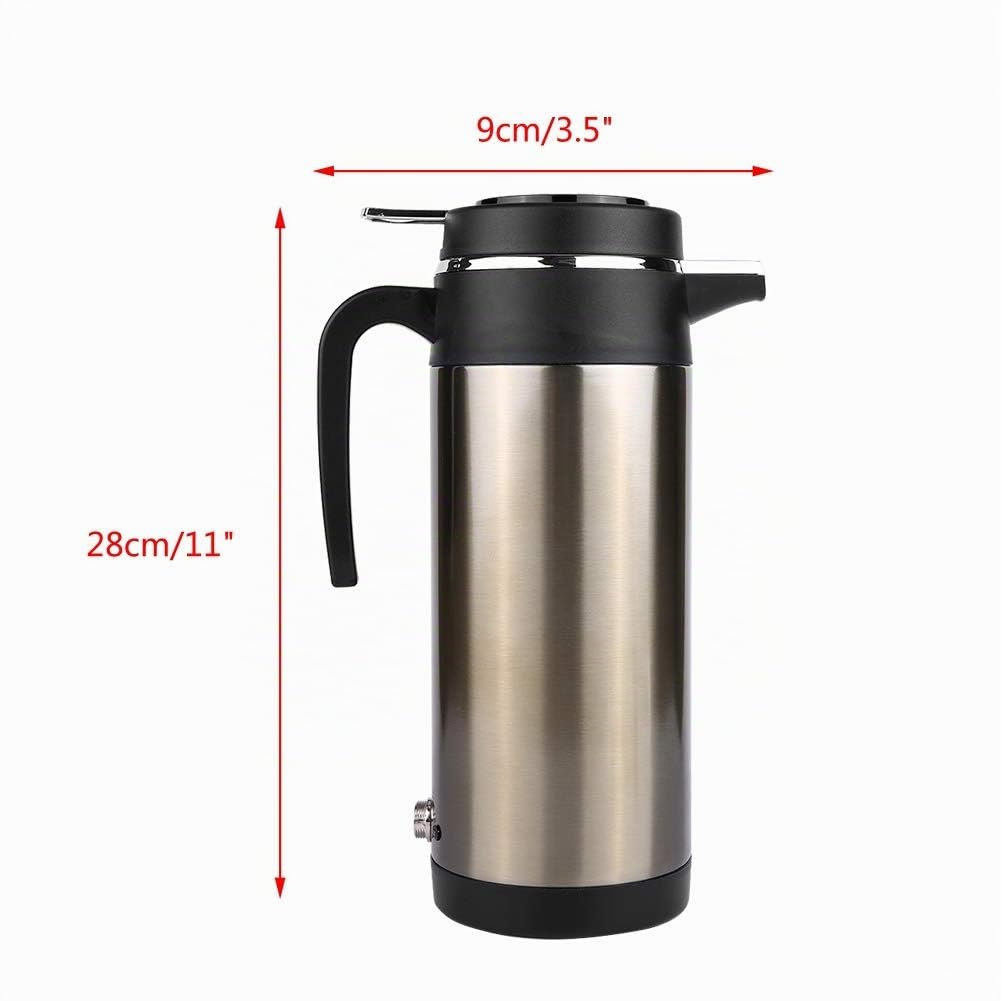 Bouilloire Électrique en acier inoxydable 1000ML 12V allume cigare bouilloire chauffante de voyage bouteille d'eau chauffante pour voiture