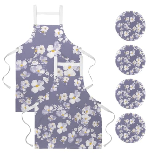 Tablier de cuisine lot de 2 anti-taches pour le nettoyage et le travail