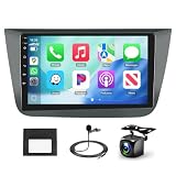 Radio Coche 9 Pulgadas para Seat Altea 2004-2015 con CarPlay Inalámbrico y Android Auto, 2+64GB Pantalla Táctil Bluetooth WiFi GPS FM RDS EQ