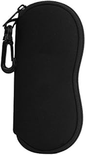 MoKo Eyeglasses Case, Soft Zippered Neoprene Sunglasses Pouch Protective Eyewear Case Bag with Clip for Men and Women