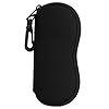 MoKo Sac Souple de Lunettes de Soleil, [Ultra léger] en Néoprène Housse de Stockage des Lunettes avec Clip de Ceinture pour Lunettes, Sacoche de Transport pour Clés, Crayons, Cartes