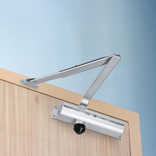 Image of Amazon Basics Hydraulic Door Closer I for Wooden, Aluminum & Metal Doors I for Left and Right Handed Doors I for Offices and Home | Silver