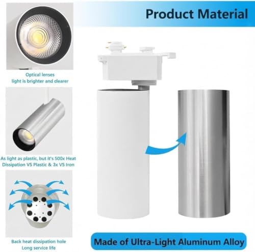 Plug in H Type LED Track Lighting Kits Dimmable Adjustable Angle Heads by Fiabtool - Used condition - Image 5