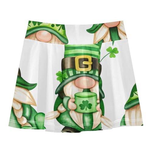 St Patricks Gnome Cute Toddlers Tennis Skirts Pink Cute Athletic Shorts Girls Skorts School Skirt 4t2