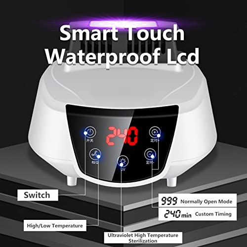 JUKIDS Elektrische luchter, afstandsbediening intelligente constante temperatuur verwarmde clother droger, opvouwbare touchscreen luchtdrogers nat weer, grijs - Image 5