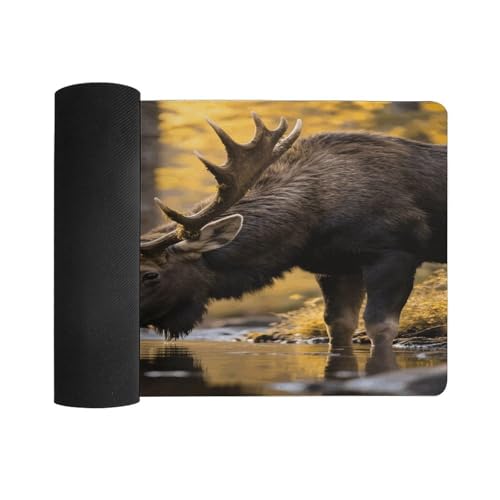 Rustic Woodland Deer Tapete Grande para Mouse de Goma Antideslizante miniatura 3