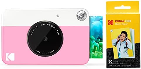 Kodak PRINTOMATIC Digital Instant Print Camera (Pink) with Kodak 2ʺx3ʺ Premium ZINK Photo Paper (50 Sheets)