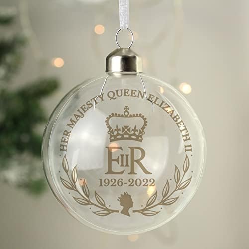 CPM Queen Elizabeth II Commemorative Wreath Bauble, 6cm x 6cm x 6cm