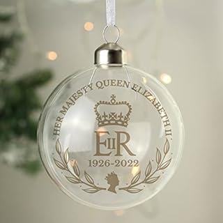 CPM Queen Elizabeth II Commemorative Wreath Bauble, 6cm x 6cm x 6cm