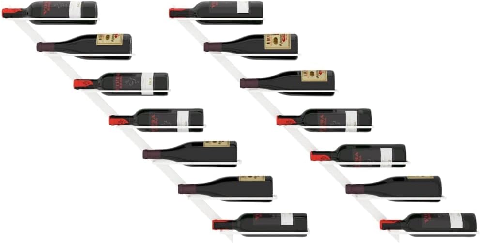 vidaXL White Metal Wall-Mounted Wine Rack for 7 Bottles - Space-Saving, Durable and Easy-to-Assemble Wine Storage Solution